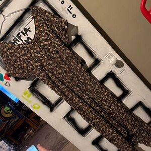 Floral Maxi Dress - Black and Brown